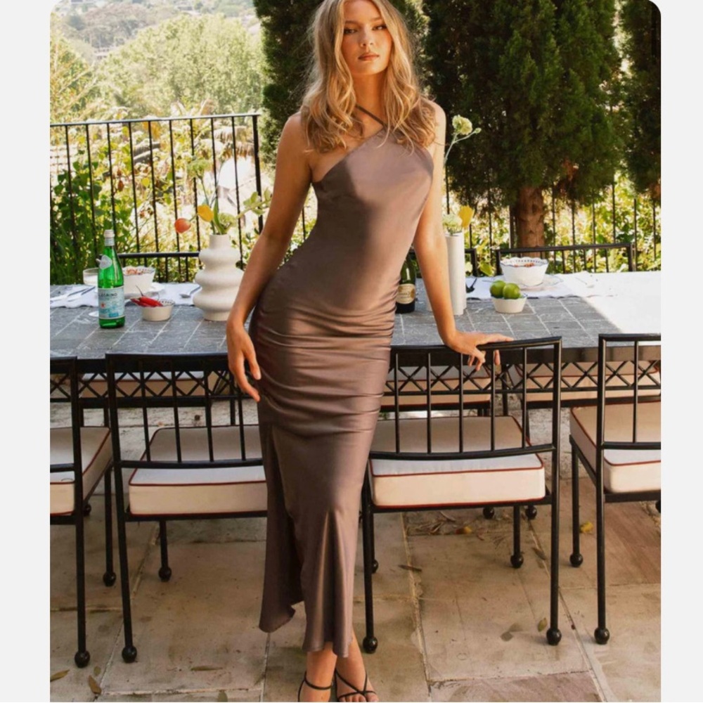 Peppermayo electric love satin maxi dress